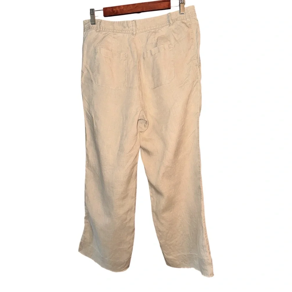 BANANA REPUBLIC Women’s Linen Trousers With Raw Hem Size 8 - Picture 2 of 7